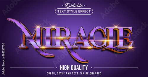 Editable text style effect - Miracle text style theme.