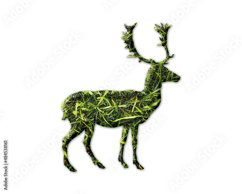Reindeer Deer Grass green Logo icon illustration
