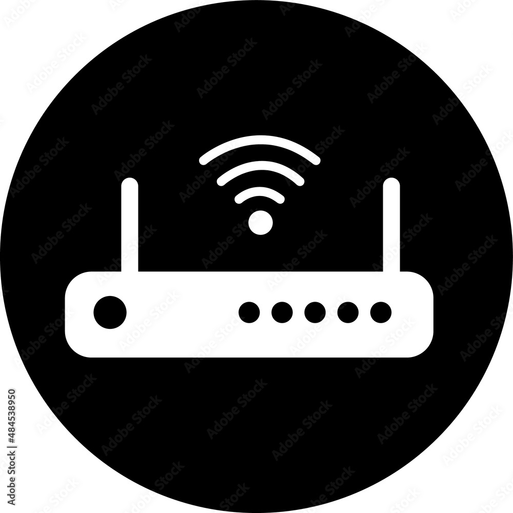 Router icon vector illustration in circle..eps Router icon vector illustration in circle..eps