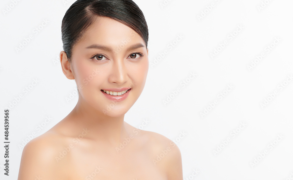 Beautiful young asian woman with clean fresh skin on white background, Face care, Facial treatment, Cosmetology, beauty and spa, Asian women portrait. Beautiful young asian woman with clean fresh skin on white background, Face care, Facial treatment, Cosmetology, beauty and spa, Asian women portrait.