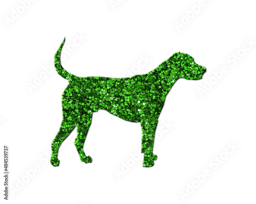Dog Pet Green Glitter Icon Logo Symbol illustration