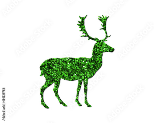 Reindeer Deer Green Glitter Icon Logo Symbol illustration
