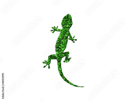 Lizard Gecko reptile Green Glitter Icon Logo Symbol illustration