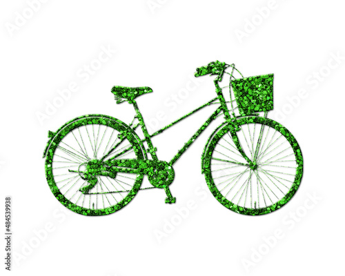 Bicycle Bike Cycle Green Glitter Icon Logo Symbol illustration