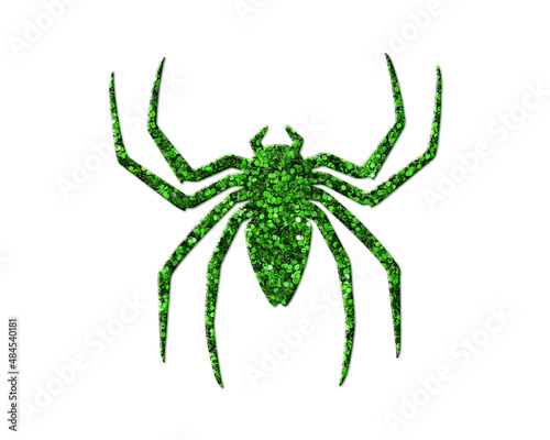Spider Arachnid Green Glitter Icon Logo Symbol illustration