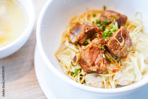 egg noodle with braised Pork and dumpling