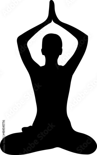 Woman in the yoga pose vector icon. Yoga icon. Woman yoga vector . Yoga pose. Meditation pose..eps