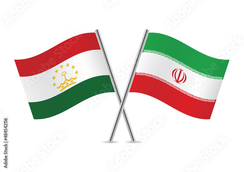 Free Download Tajikistan and Iran flags. Tajik and Iranian flags, isolated on white background. Vector icon set. Vector illustration.  - GFXLoad