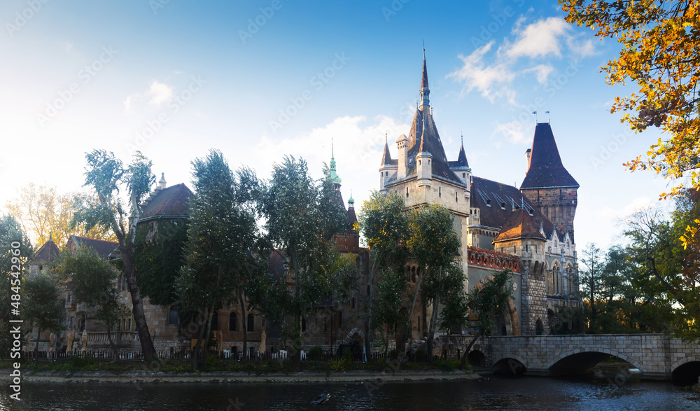 Vajdahunyad castle is landmark of Budapest in Hungary outdoor.