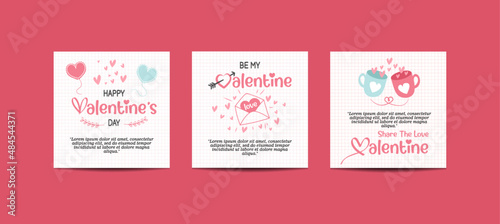Happy Valentine's Day greeting card. Perfect for social media posts, mobile apps, banner designs and internet ads. 