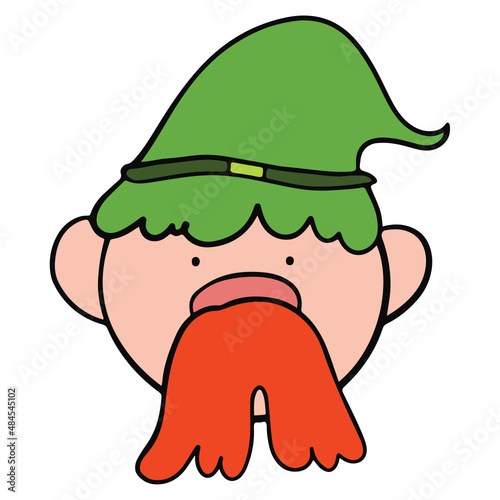 Cute gnome head hand drwn doodle flat color design illustration for web, wedsite, application, presentation, Graphics design, branding, etc. photo