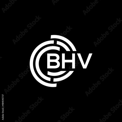 BHV letter logo design on black background. BHV creative initials letter logo concept. BHV letter design. photo