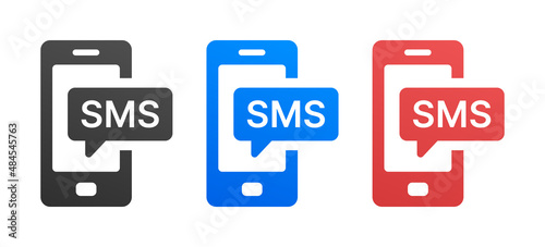 SMS message icon isolated on white background. Technology concept