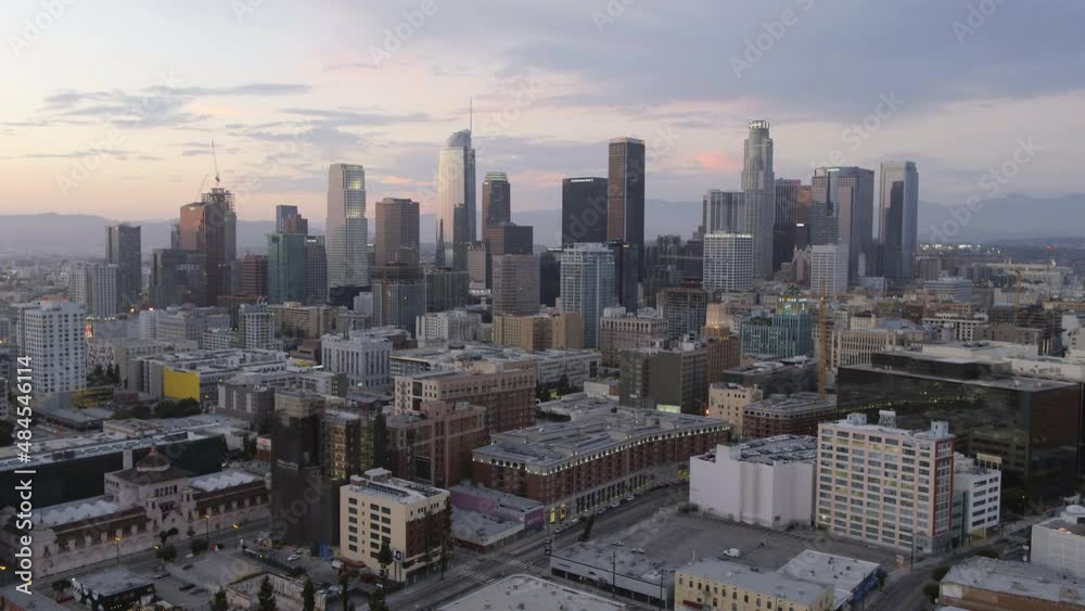 Aerial Backward Beautiful Shot Of Residential Houses In City - Los Angeles, California Aerial Backward Beautiful Shot Of Residential Houses In City - Los Angeles, California