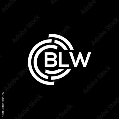 BLW letter logo design on black background. BLW creative initials letter logo concept. BLW letter design.