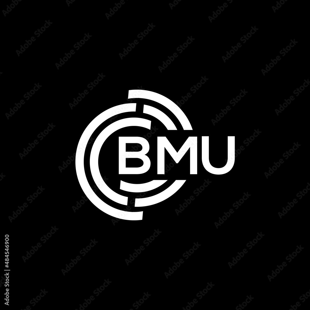 BMU letter logo design on black background. BMU creative initials letter logo concept. BMU letter design. BMU letter logo design on black background. BMU creative initials letter logo concept. BMU letter design.