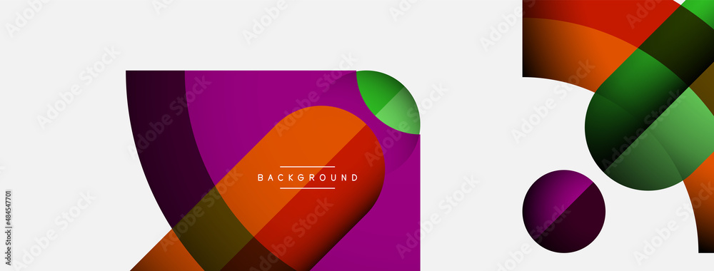 Geometric abstract background. Round shapes, circles, lines composition for wallpaper banner background or landing page Geometric abstract background. Round shapes, circles, lines composition for wallpaper banner background or landing page
