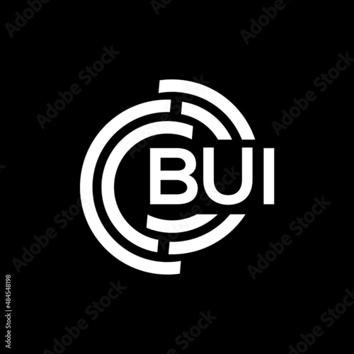 BUI letter logo design on black background. BUI creative initials letter logo concept. BUI letter design. photo