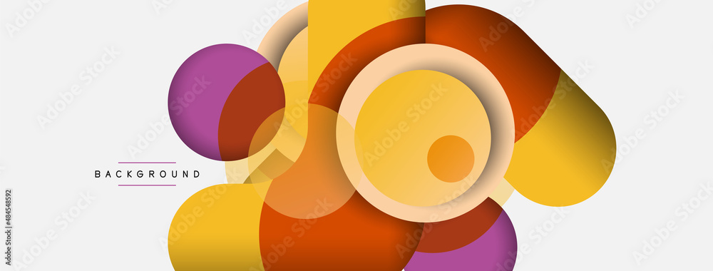 Creative geometric wallpaper. Minimal abstract background. Circles composition vector illustration for wallpaper banner background or landing page