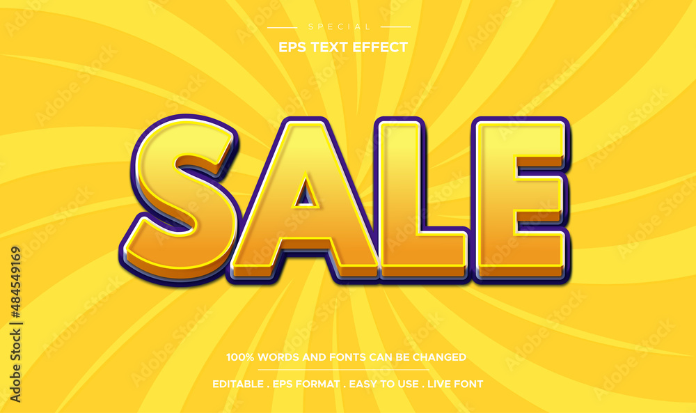 Text style 3d effect sale banner bold