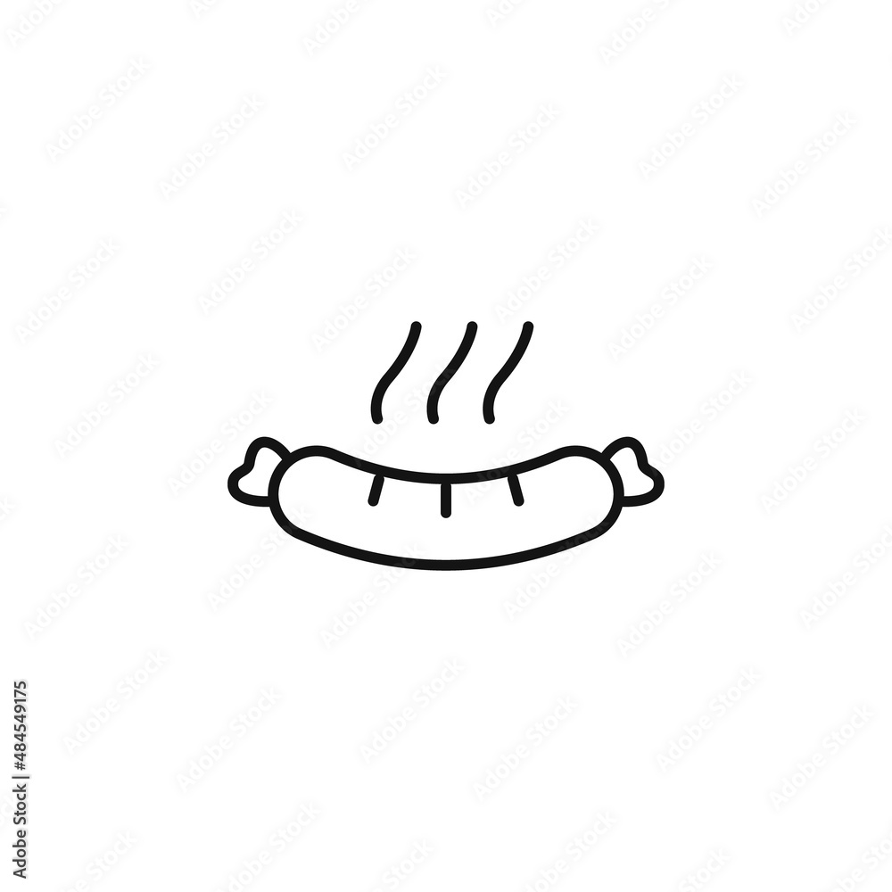 Sausage vector line icon. Editable Stroke. Sausage vector line icon. Editable Stroke.