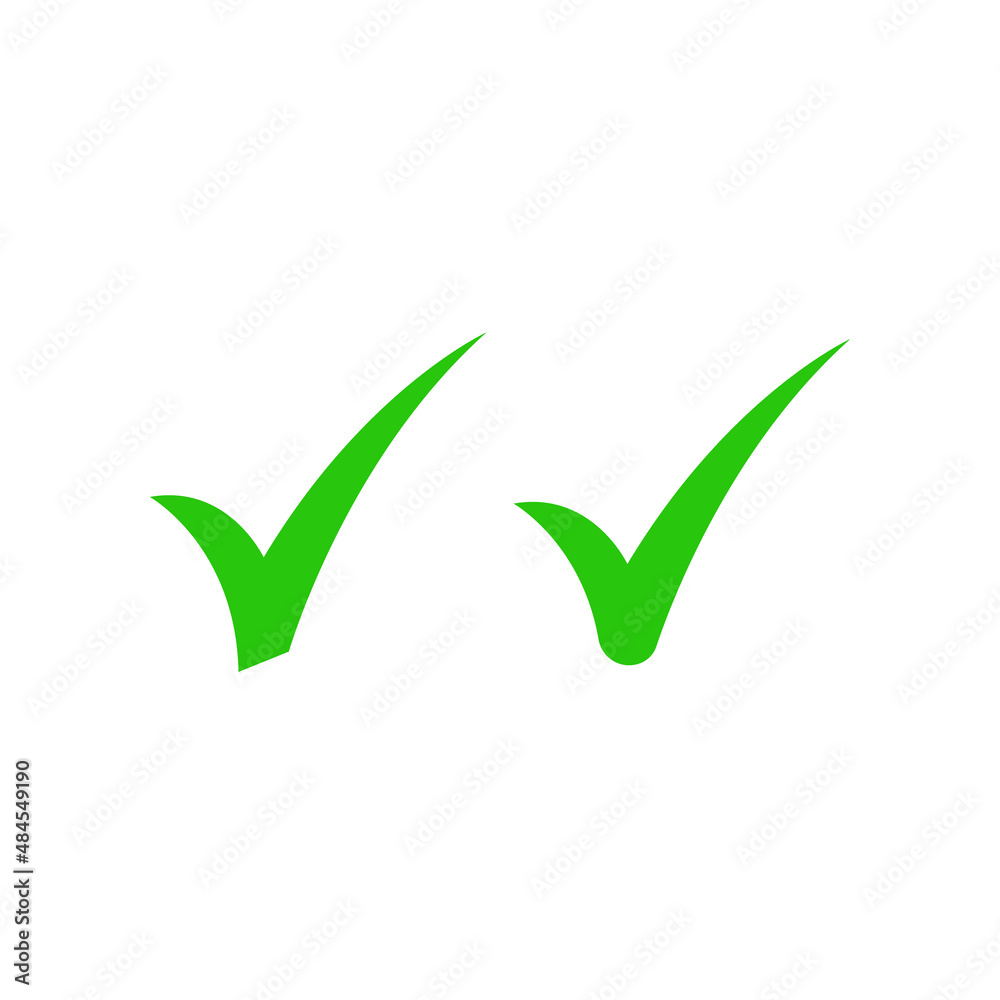 Set of tick or check mark icon symbol Set of tick or check mark icon symbol
