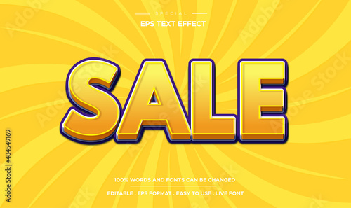 Text style 3d effect sale banner bold