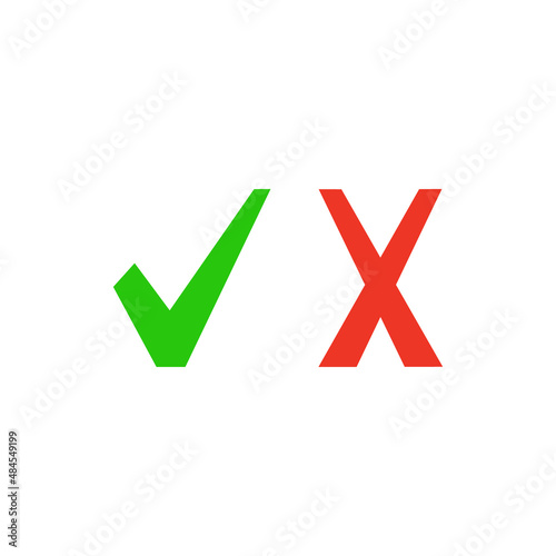Set of tick and cross sign icon vector design