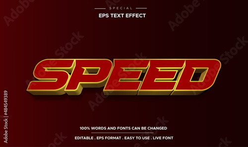 Text style 3d effect speed bold mockup