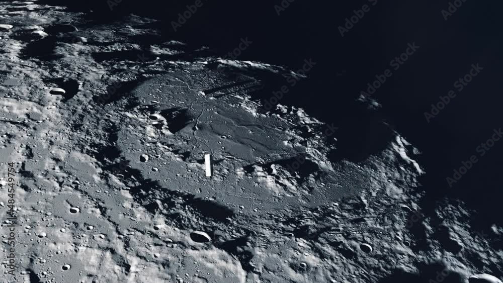 Second Stage Rocket Booster Crashing into the Moon and Exploding - Close Shot