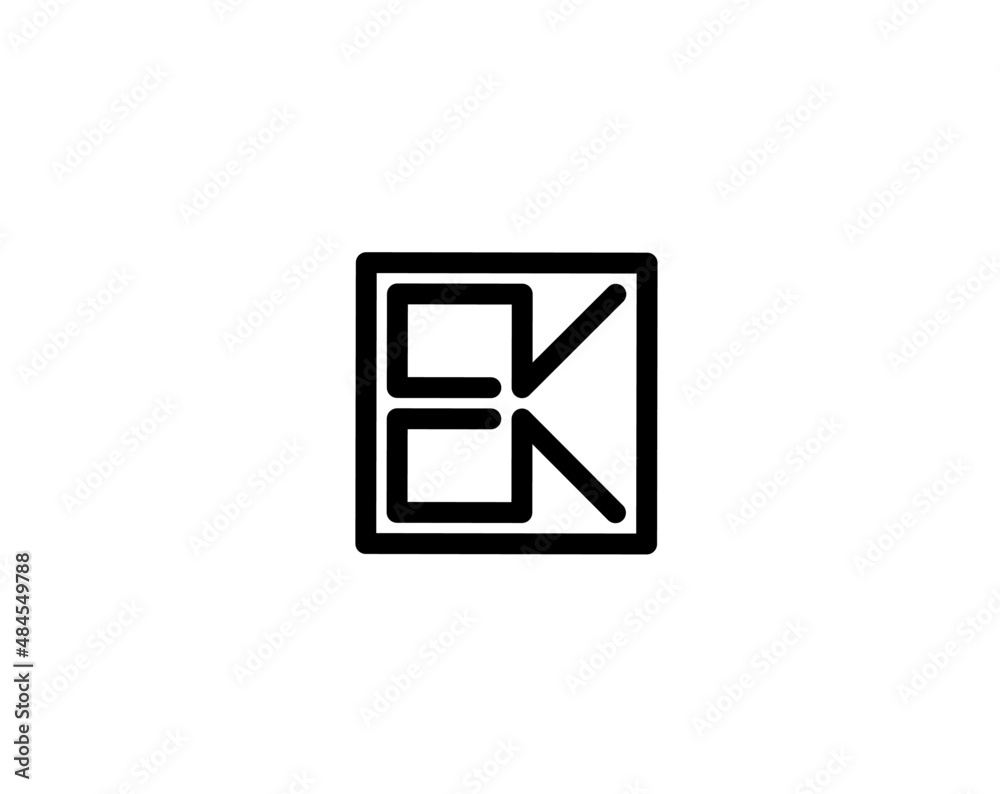 ek ke e k initial letter logo