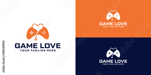 joystick and heart logo design inspiration