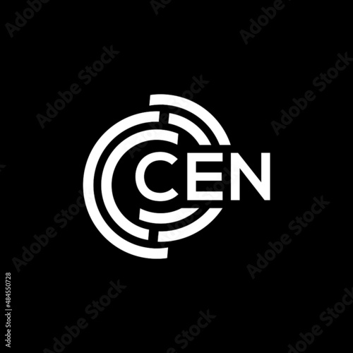 cen letter logo design on black background. cen creative initials letter logo concept. cen letter design.