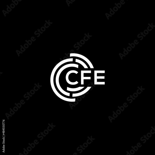 cfe letter logo design on black background. cfe creative initials letter logo concept. cfe letter design. photo