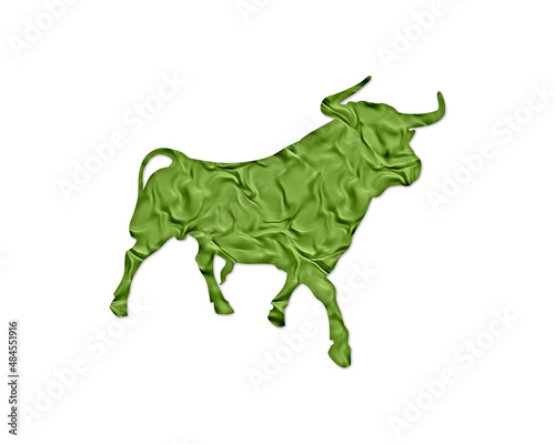Bull Cow Bullish Green Crispy Icon Logo Symbol illustration