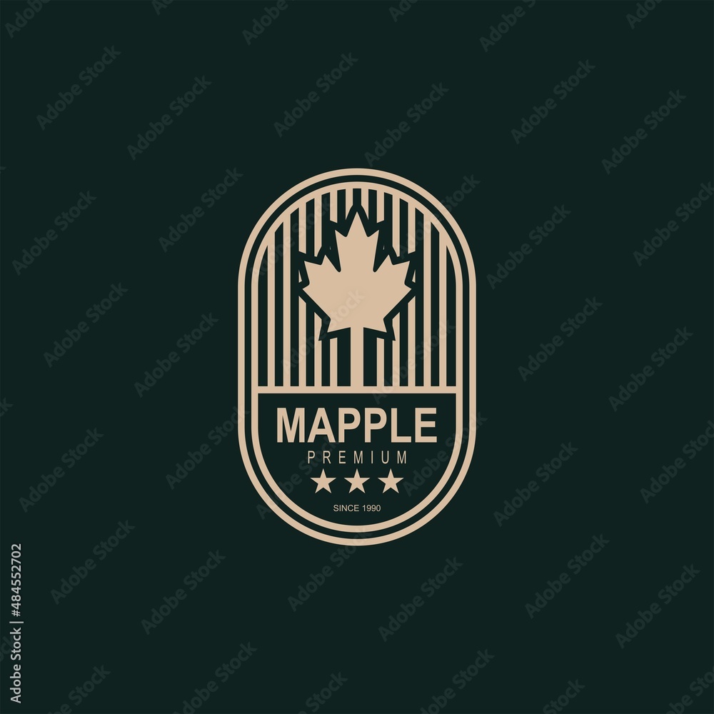 Obraz premium Unique, luxurious and elegant maple leaf logo design
