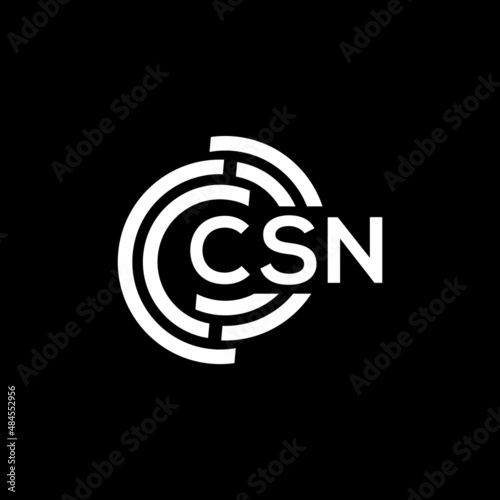 CSN letter logo design on black background. CSN creative initials letter logo concept. CSN letter design. photo