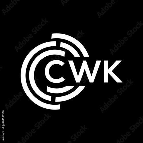 CWK letter logo design on black background. CWK creative initials letter logo concept. CWK letter design.