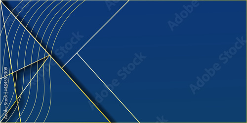 Background with lines dynamic abtract dark blue background with gold line. background abstract modern design. luxurious dark navy blue with overlap layer background. elegant modern background.