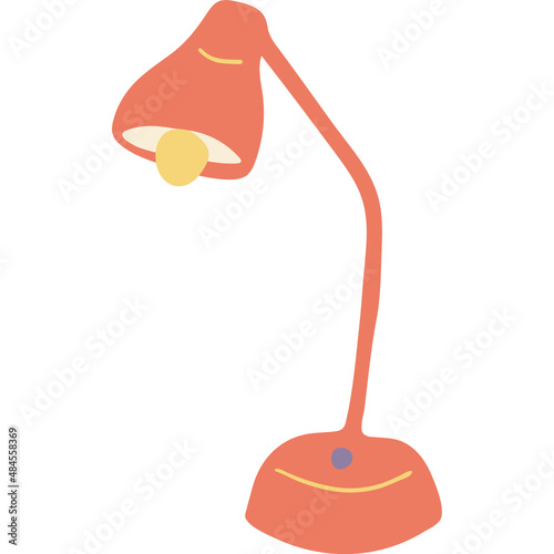 Desk lamp flat illustration vector illustration in flat color design