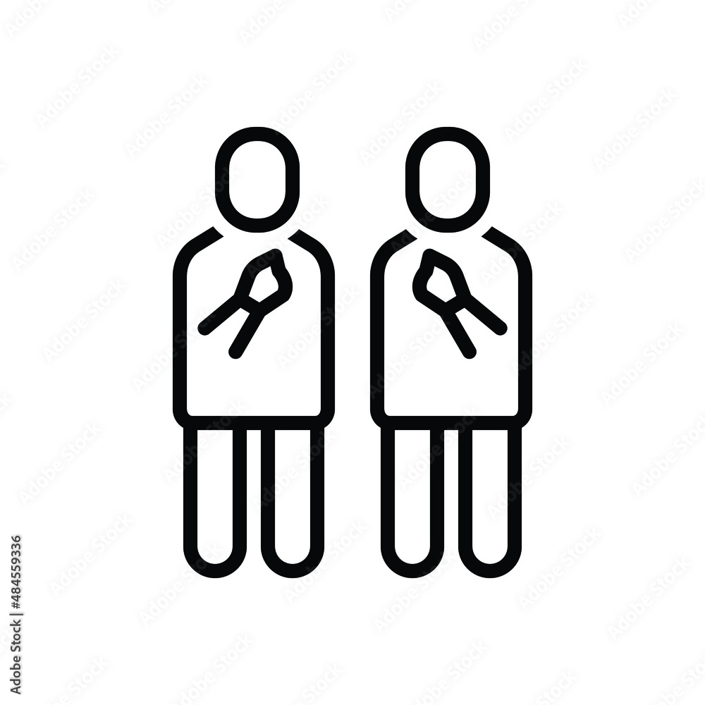 Black line icon for ourselves Black line icon for ourselves