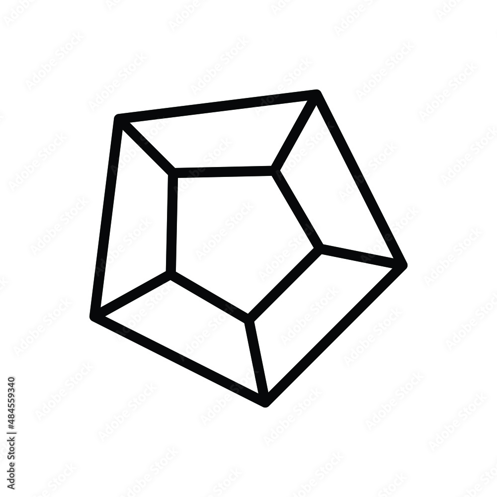 Black line icon for vertex