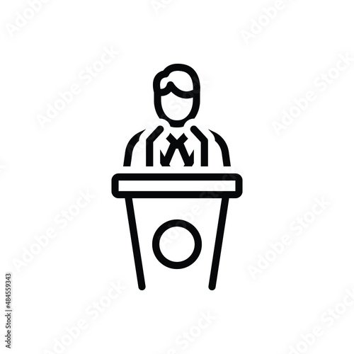 Black line icon for chairman