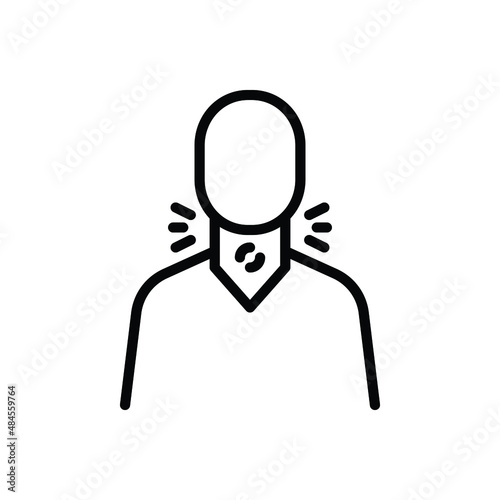 Black line icon for throat