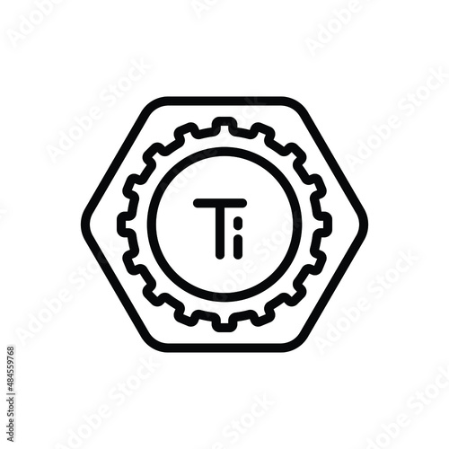 Black line icon for titanium