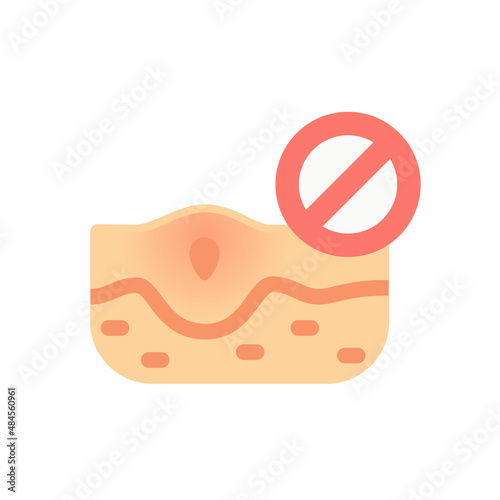 acne pore skin pimple dermatology epidermis care single isolated icon with flat style