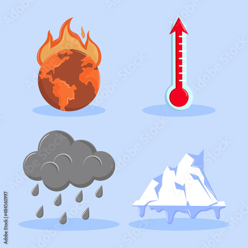 collection icons global warming