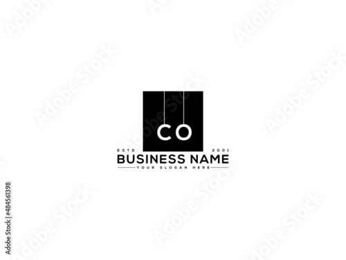 CO Letter Logo, Abstract Co c o initial monogram letter logo design on square logo and background