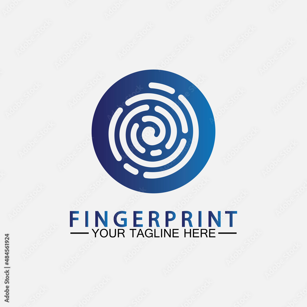 Fingerprint logo vector icon illustration template Fingerprint logo vector icon illustration template