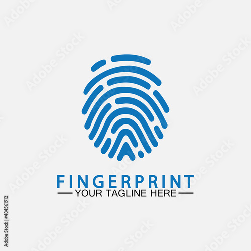 Fingerprint logo vector icon illustration template
